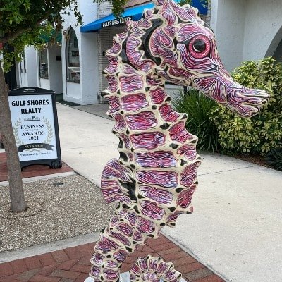 Seahorse outside Gulf Shores Realty Venice Downtown Office