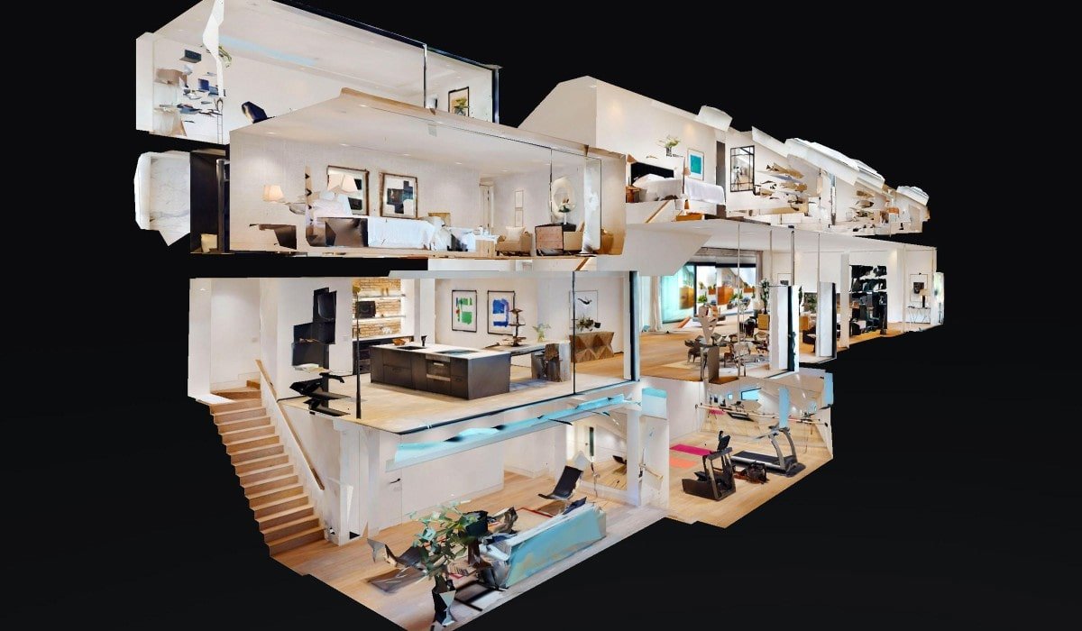 luxury home rendered into 3d by matterport system